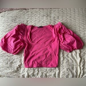 Pink Puff Sleeve Top